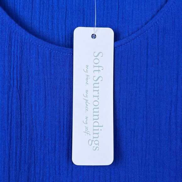 NWT Soft Surroundings Women's Blue Siesta Key Tank Top Size Medium - Picture 7 of 8